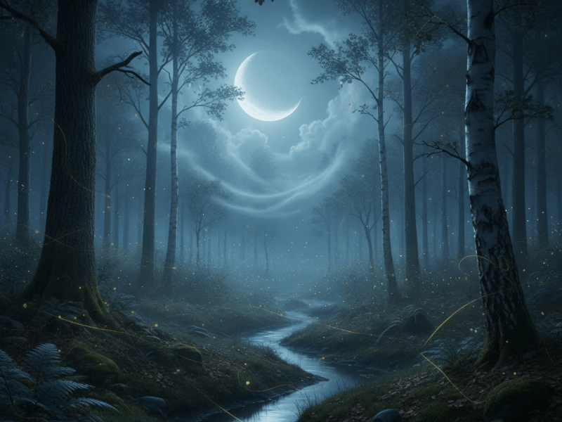 जंगल तारे रात&nbsp;चंद्रमा