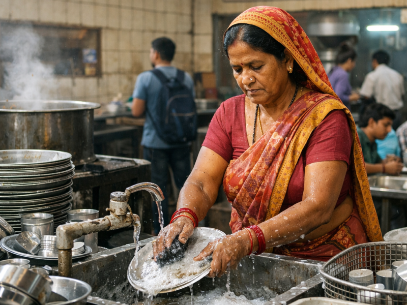 The lady behind the&nbsp;sink…